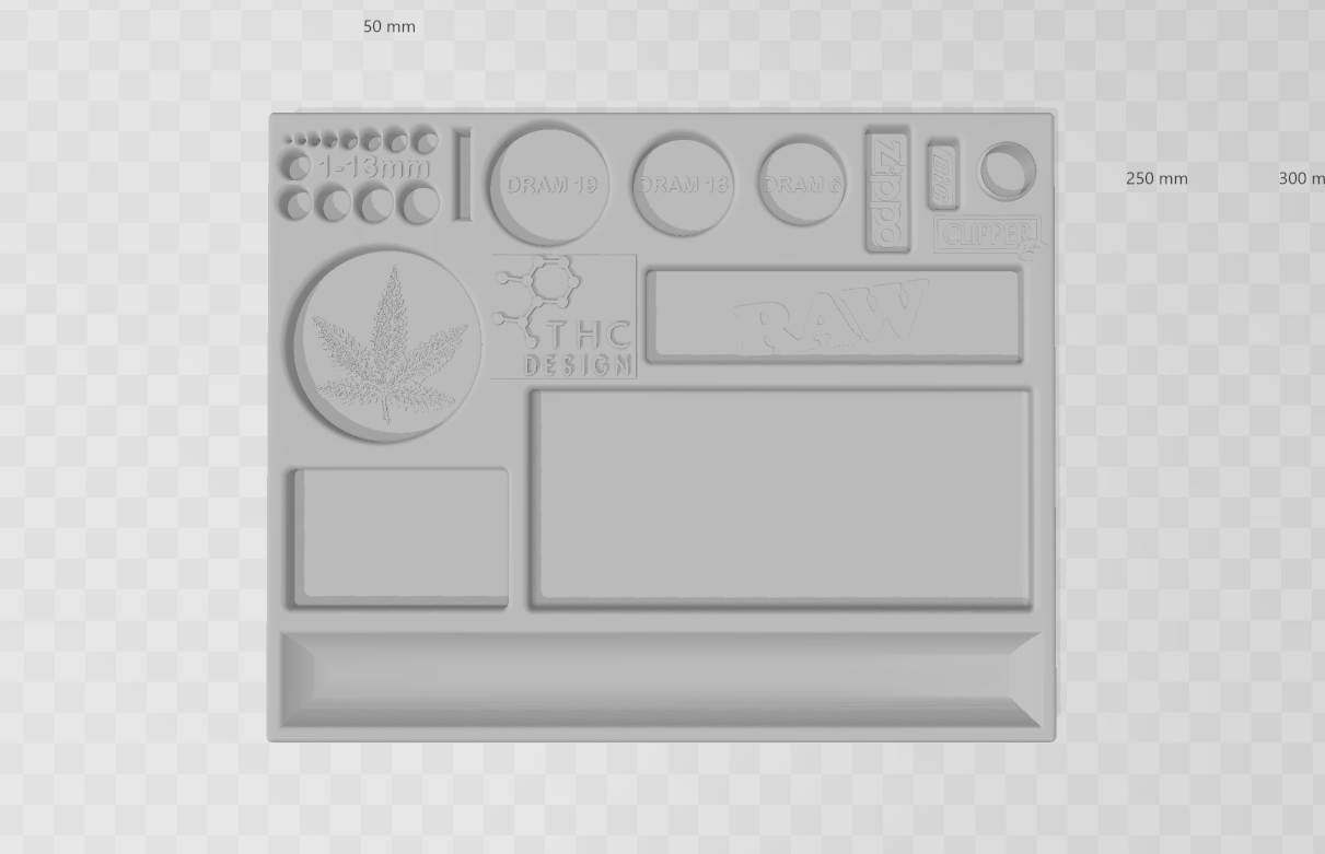 STL file THC DESIGN CANNABIS ROLLING TRAY WITH COMPARTMENTS FOR ACCESSORIES SUPPORTLESS 📦・3D ...